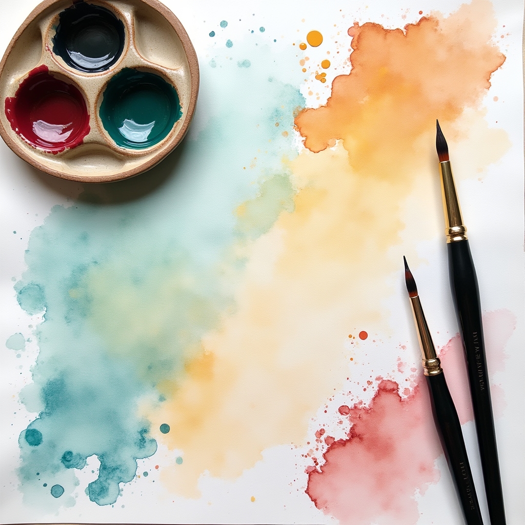 Encre colorée sur papier aquarelle lors d'un exercice créatif