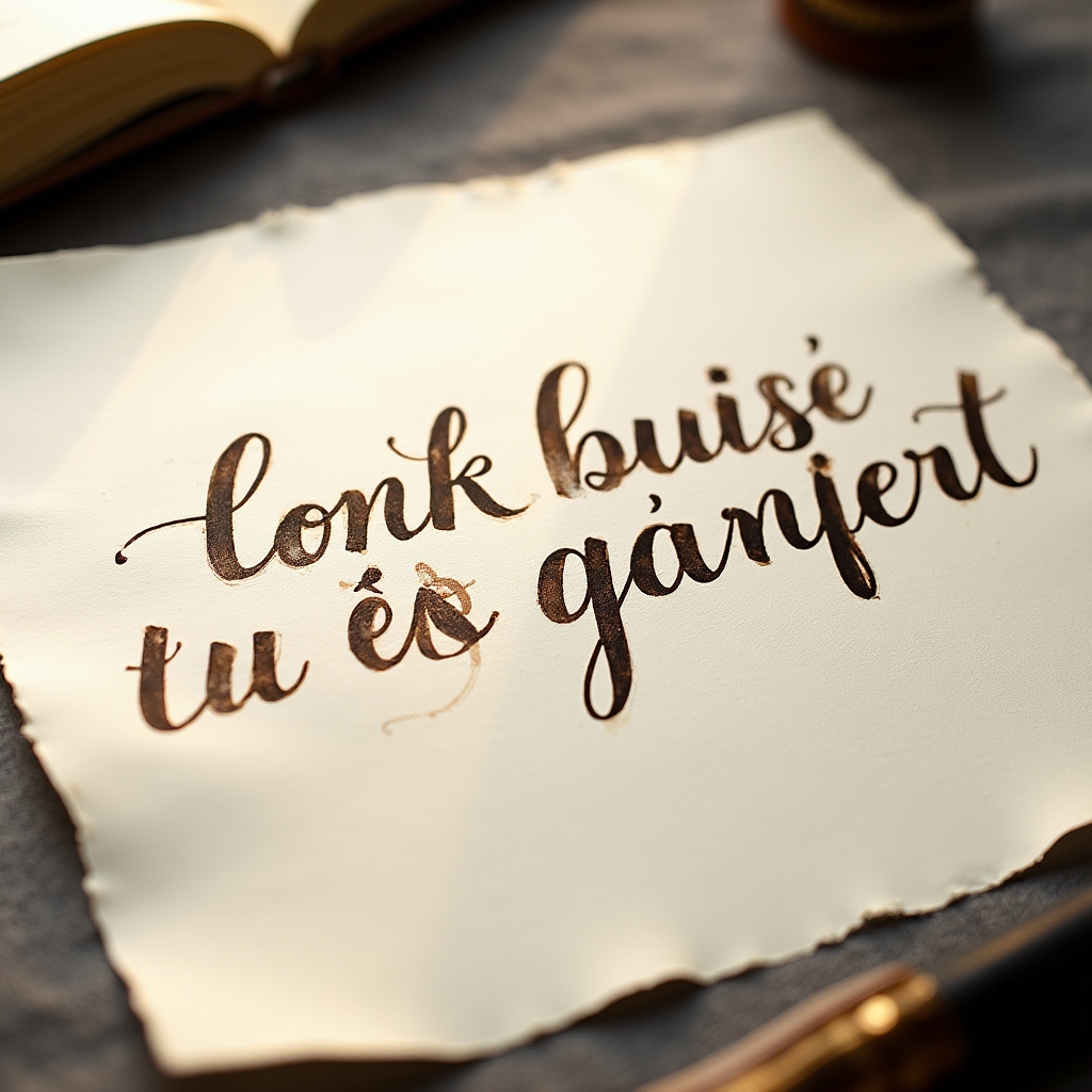 Résultat final d'un exercice de calligraphie moderne